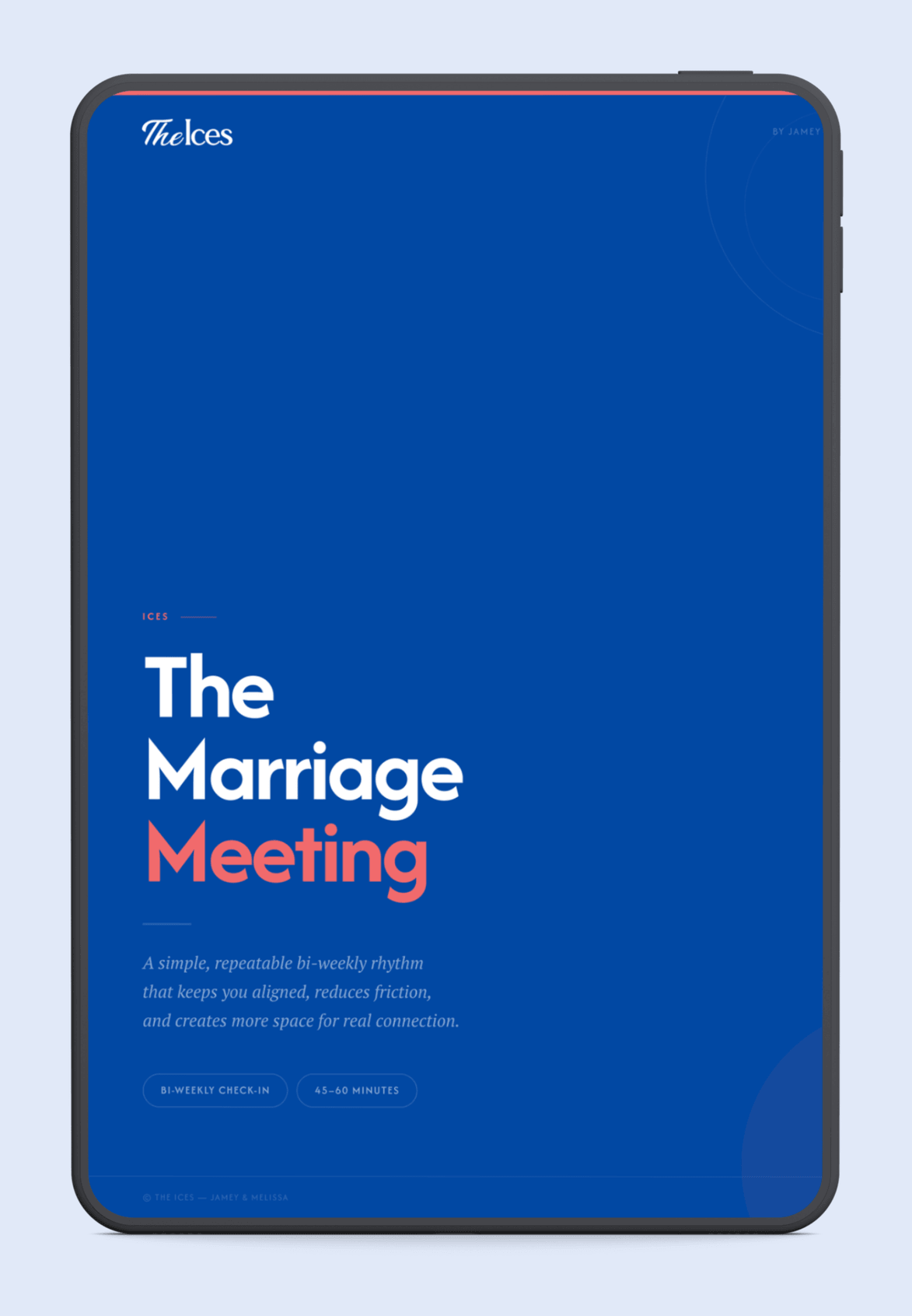 The Marriage Meeting, shown on a tablet