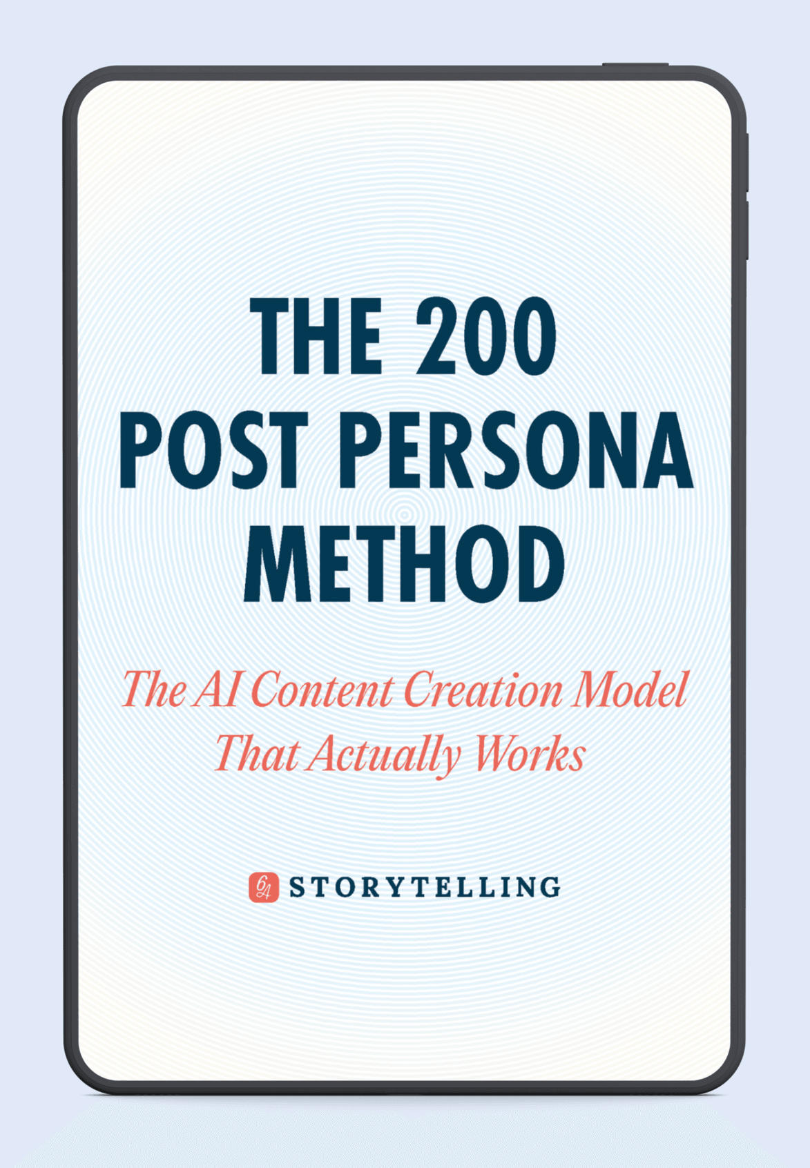 The 200 Post Persona Method, shown on a tablet