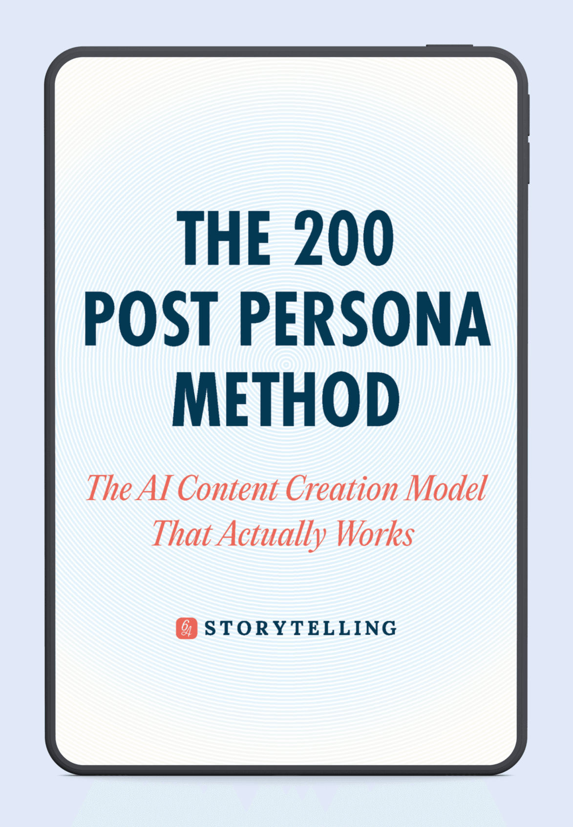 The 200 Post Persona Method, shown on a tablet